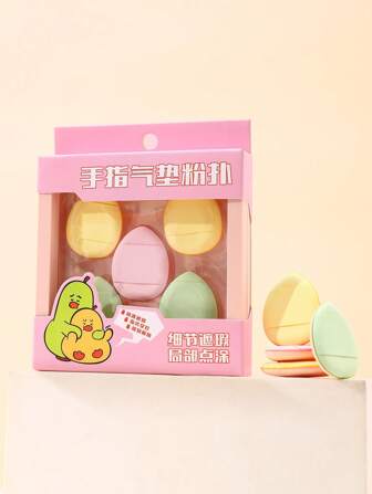 5 piezas Mini Cojín de Aire para Dedos, Incluye Cojines de Polvo, Esponjas de Mar Mixtas Sin Látex y Borlas de Maquillaje, Para Maquillaje Líquido, BB Cream, Corrector. Adecuado Para Todos Los Tipos de Piel., Maquillaje, Barato, Decoración de Habitación, Tocador, Viaje, Dormitorio, Accesorios de Maquillaje, Borla, Difuminador de Maquillaje, Borla de Polvo, Esponja de Maquillaje