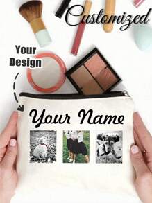 1 件定制图片化妆包，定制化妆包，新娘派对礼物，情人节礼物，送给男朋友/女朋友/丈夫妻子的独特礼物，非常适合生日、周年纪念日、情人节、婚礼