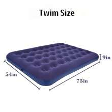 Colchón de aire, colchón inflable tamaño individual con cima de onda con superficie acolchada, cama de aire durable para el hogar, campamento y huéspedes - capacidad de peso de 500 lb (azul oscuro)