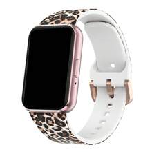 Bedrucktes Silikon Sportarmband für Samsung Galaxy Fit 3 R390 - Bequemes hautfreundliches Roségold Flachverschluss Ersatzarmband - Galaxy Fit3 - Übersicht 3
