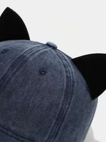 Velvet Cat Ear Baseball Cap For Women, Summer Soft Top Baseball Cap, Fashionable Student Couple's Unique Hat For Men.