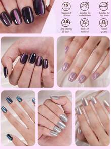 150 pièces d'ongles en gel courts et carrés à effet chat français - 5 couleurs, pointes françaises classiques pointues, extensions d'ongles en gel souples, convient pour la décoration d'ongles d'été des femmes, ongles pressés