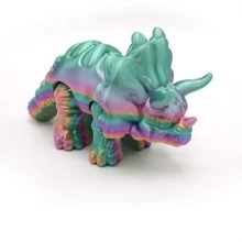 1pc 3D Printed Triceratops Figurine - Plastic Collection Display, Suitable For Home Decor, Holiday Decor, Valentine's Day Gift, Party Favors - Multifunctional Decoration, Applicable To Various Room Types