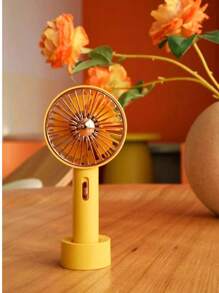 AOYI Mini Handheld Fan, Small Desk Fan With Base, Portable Personal Fan For Summer, 2 Speed Adjustable, 500mAh, USB Rechargeable Battery Fan For Students, Office Workers, Hand Fan For Travel, Home, Office, Lash Makeup, Study, Working - 彩色 - 查看 14