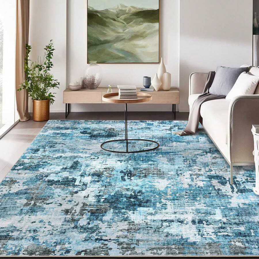 Washable Rug Area Rugs Large Modern Area Rug For Bedroom Indoor Soft Rug Accent Rug Non Slip Low Pile Throw Carpet For Dining Room Office, Living Room Rug