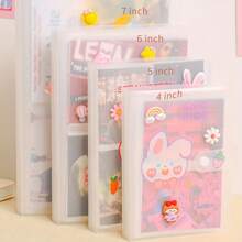 3/4/5/6/7 Inch Frosted Transparent Snap Button Photo Album, 80/160/200 Card Slots, Suitable For Storing Photos And Postcards