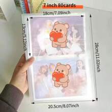 3/4/5/6/7 Inch Frosted Transparent Snap Button Photo Album, 80/160/200 Card Slots, Suitable For Storing Photos And Postcards
