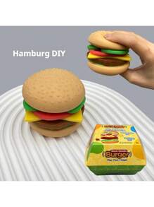 1 套 - 7 件汉堡挤压玩具，可拉伸减压坐立不安玩具，生日、复活节、所有场合的完美礼物