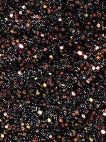 黑色闪亮蕾丝美人鱼正式晚礼服，高开叉奢华亮片舞会礼服，婚礼宾客礼服，晚礼服 - 黑色 - 查看 8