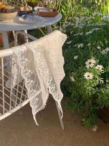 2 件法式蕾丝三角围巾，优雅甜美头带，适合乡村、海滩度假 - 彩色 - 查看 5