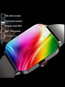 1 pieza Smartwatch con pantalla HD, con pantalla curva LED de alta definición a color, compatible con varios idiomas, función de llamada, función de notificación y batería de gran capacidad de 180mAh - Beis - Ver 5