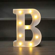 1pc LED Strip Light Marquee Sign - White Illuminated Letter Decoration For Home, Wedding, Birthday And Party - Waterproof Bulbs, 6.3" Height, PVC Material, Battery Powered Box, Ideal For Bar Or Desktop Decor