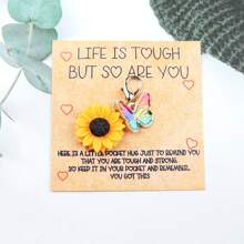 1pc/4pcs Unique Butterfly Sunflower Keychain - Adorable Accessory For Bag, Backpack, Or Purse - Perfect Gift Idea For Him, Boyfriend, Or Husband, Inspirational Daily Motivation Car Accessories Bag Charm School Cute Goth Y2k Bag Accessories Lanyards With Id Holder Car Accessories Bag Charms - Multicolor - View 10