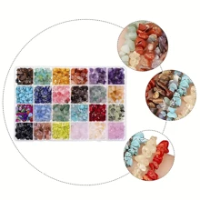 850 piezas Cuentas de piedra natural asimétricas Kit de elaboración de joyas DIY para pulseras, aretes, collares y diversas decoraciones