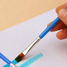 15pcs Watercolor Painting Brushes With Blue Handle, Suitable For Coloring, Graffiti, Drawing, Outlining And Lining With Paints