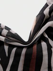 Sexy elegantes Maxikleid mit tief ausgeschnittenem Ausschnitt, slim fit, mit Zebra-Muster, feminin elegant, geeignet für Urlaub & Alltag