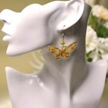 1 件蝴蝶形树脂材质女士时尚耳环套装，适合日常佩戴 - 蝴蝶型 - 查看 4