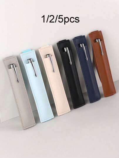 1/2/5pcs Book Mounted Pen Cover, Rubber Band Elastic Band Pen Cover, Notebook Ballpoint Pen Cover Strap, Elastic Band Pen Cover, Home School Office Supplies,Back To School,School Supplies