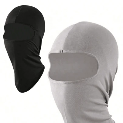 1pc Men's Breathable Motorcycle Face Mask For Outdoor Cycling, Lightweight Elastic Fabric, Moisture-Wicking, Dustproof, Quick-Drying, Spring/Summer 2025