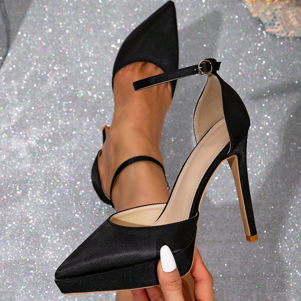 Zapatos de vestir de tacón alto y plataforma elegantes, de moda y sexys para mujer
