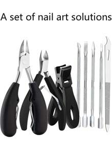 1/2/3/5/7/8pcs Manicure Tools & Ingrown Nail Clipper Kit, Nail Cutter, Nail Clipper, Nail File, Cuticle Nipper With Pusher, Callus Remover, Stainless Steel Double-Head Pusher, Nail Scraper, Nail File, Professional Pedicure Manicure Set