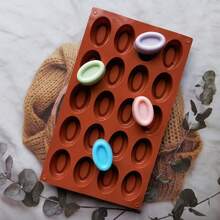 1 件硅胶椭圆形甜甜圈模具，低调手工烘焙工具 - 鏽棕色 - 查看 7