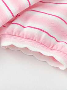 Balabala Girls' Short-Sleeve Polo Shirt, Sweet Summer Baby Tee, 2025 New Arrival - Red and White - View 7