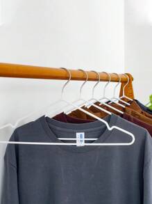 10 件女士简约优雅塑料涂层加厚衣架成人衣柜整理衣架防滑无痕无痕迹适用于洗衣烘干和内衣储存 - 彩色 - 查看 9