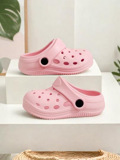 时尚男童纯色木屐 - 透气、防滑、舒适凉鞋，适合室内、室外、泳池、海滩和水上乐园 - 易于穿着、可调节肩带、外底