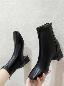 Women's Boots Waterproof Platform Boots Fashion Ladies Ankle Boots Coated - 黑色 - 查看 4