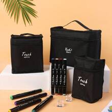 48 Color Marker Double Head Black Rod Touch Marker Set Oil-Based Hand-Painted Design Student Watercolor Pen Animation