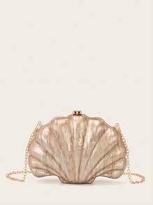 Women Evening Clutch Bag Bridal Wedding Personalized Mini Shell Design Acrylic Clutch Dinner Bag For Women Prom With Detachable Metal Chain For Wedding And Party Shoulder Bag Women Clutch Purses For Ladies Handheld Evening Bag Versatile Cocktail Party New Wallet Banquet Bag, Elegant Shell Bag, Perfect For Parties, Weddings, Dinners & Banquets, Matches Wedding Dresses, Formal Wear, Prom Gowns, Birthday Outfits & Women's Party Attire, Prom Bag For Party - Multicolor - View 4