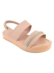 Women's Sandal Papete Chain Rhinestone Shine Comfort Soft Back Buckle - Rusty Rose - View 5