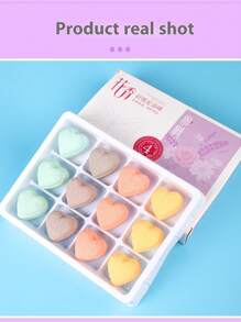 1盒12个*15克心形香薰足浴球植物精油浴盐球女士礼盒装随机包装