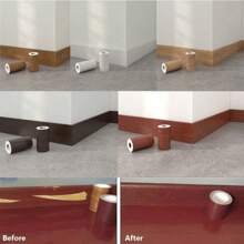 1卷/10米逼真木纹修复胶带地板家具翻新粘性踢脚线贴纸家居装饰胶带 - 彩色 - 查看 2