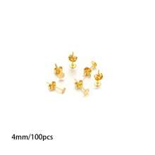 10/100pcs Multi-Size Metal Blank Post Round Stud Earrings Base Earbuds DIY Earbuds Make Earring Accessories