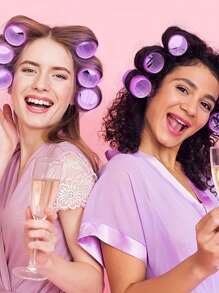 36/18 Piece Self Tapping Curling Iron Set, No Heat Curling Iron With Hair Clip, DIY Styling Tool Suitable For All Hair Types, Curling Iron With Clip Set, Plastic Eight Character Bangs, Air Bangs Curling Iron, Self-Adhesive Hair Magic Roll