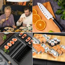 SushitellerSushi Maker Set 20 Stück Sushi Kit mit matte Bazookamit Messer Essstäbchen Avocadoschneiderr GeschmacksgerichtSushi Set zum Selber Machen Onigiri form DIY