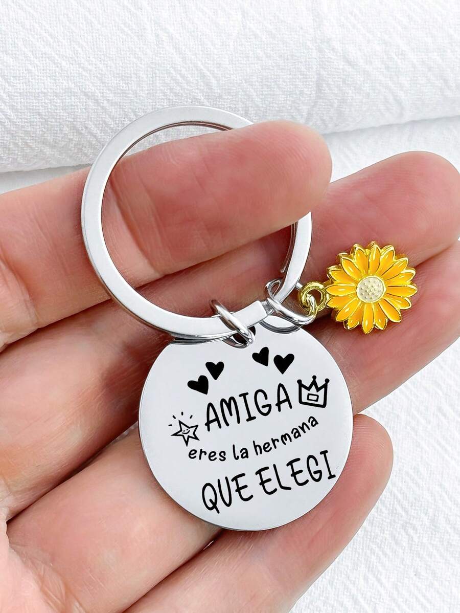 1pc Best Friend & Family Members Stainless Steel Key Chain, Gift For ...