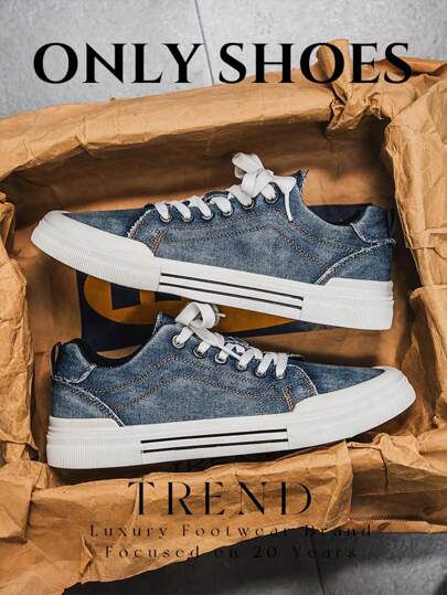 Big Size Four Seasons Spring Men's Flat Canvas Shoes Casual Sports Fashion Daily Commuting College Young