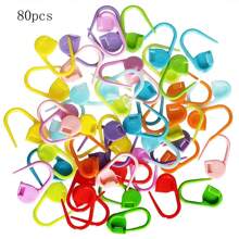 20pcs/80pcs/160pcs Mixed Color Knitting Crochet Stitch Markers Assorted Sewing Knitting Locking Needle Row Counter Markers DIY Craft Plastic Pins Weaving Stitch Holders - Color Mixing - View 8