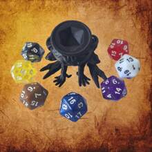 D20 Demon 铁锅架骰子架，粉丝必备装饰品！兼容 D20 骰子，非常适合桌面游戏，理想的礼物选择（仅支架，不含骰子）