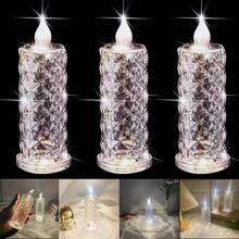 AMILL 3/6pcs Crystal LED Flameless Candles - Realistic Flickering Effect, Button Battery Powered, Durable Plastic Construction, Ideal For Home, Parties, Weddings, Birthdays, Valentine's Day Decorations, No-Smoke Ambiance Lighting - ánh sáng trắng ấm áp - Xem 14