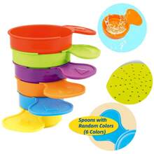 1 Bathtime Fun Pack Baby Rainbow Floating Boats/Bathing Spoons Stacking Bath Toys For Splish Splash Learning & Play Outdoor Swimming Pool Beach Toy Gifts - Multicolor - View 5