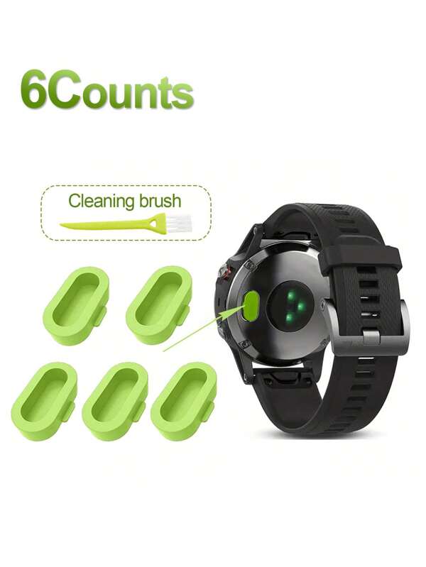 6/11pcs Dust Plug Compatible With Garmin Fenix 8 7 7S 7X 6 6S 6X Pro 5 5S 5X Plus/Vivoactive 3/4/Venu/Forerunner 935 And Cleaning Brush Smartwatch Silicone Charger Port Protector Anti Dust Plugs Caps Cover