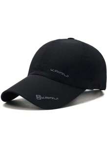 1 件男士字母印花棒球帽，休闲日常佩戴 - 黑色 - 查看 1