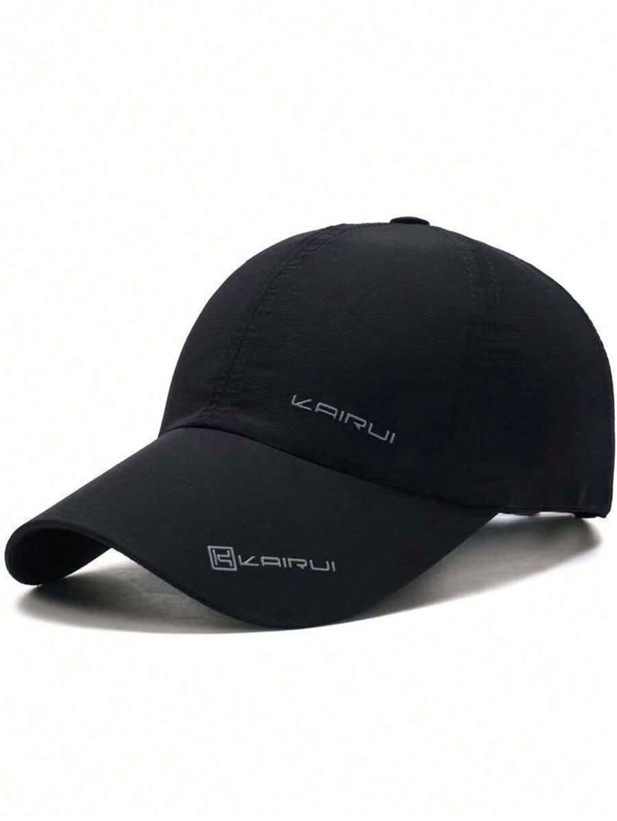 1 件男士字母印花棒球帽，休闲日常佩戴 - 黑色 - 查看 1