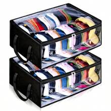 2 bolsas protectoras plegables para el almacenamiento de sombreros, bolsas de almacenamiento transparentes con ventana para mantener la forma y limpieza de los sombreros
