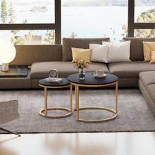 Nesting Coffee Tables Round Side Tables Set Of 2 Balcony Side Tables