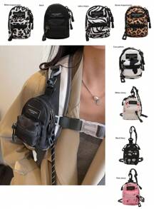 Mini Pouch Small Canvas Coin Purse Wallet, Travel Tactical Bag For AirPods, Earphones, Galaxy Buds, Coins, Keys, Paper Money - Zebra, Leopard, Cow, Cherry, Daisy Print - Multicolor - View 6